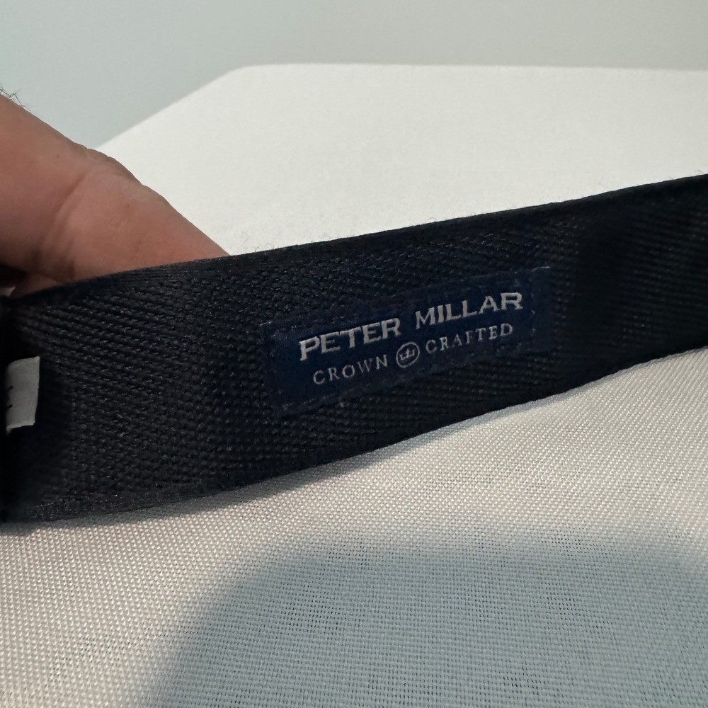 Peter Millar Belt Mens Medium Navy Blue Crown Crafted D-Ring Canvas Webbing Golf - Picture 2 of 5